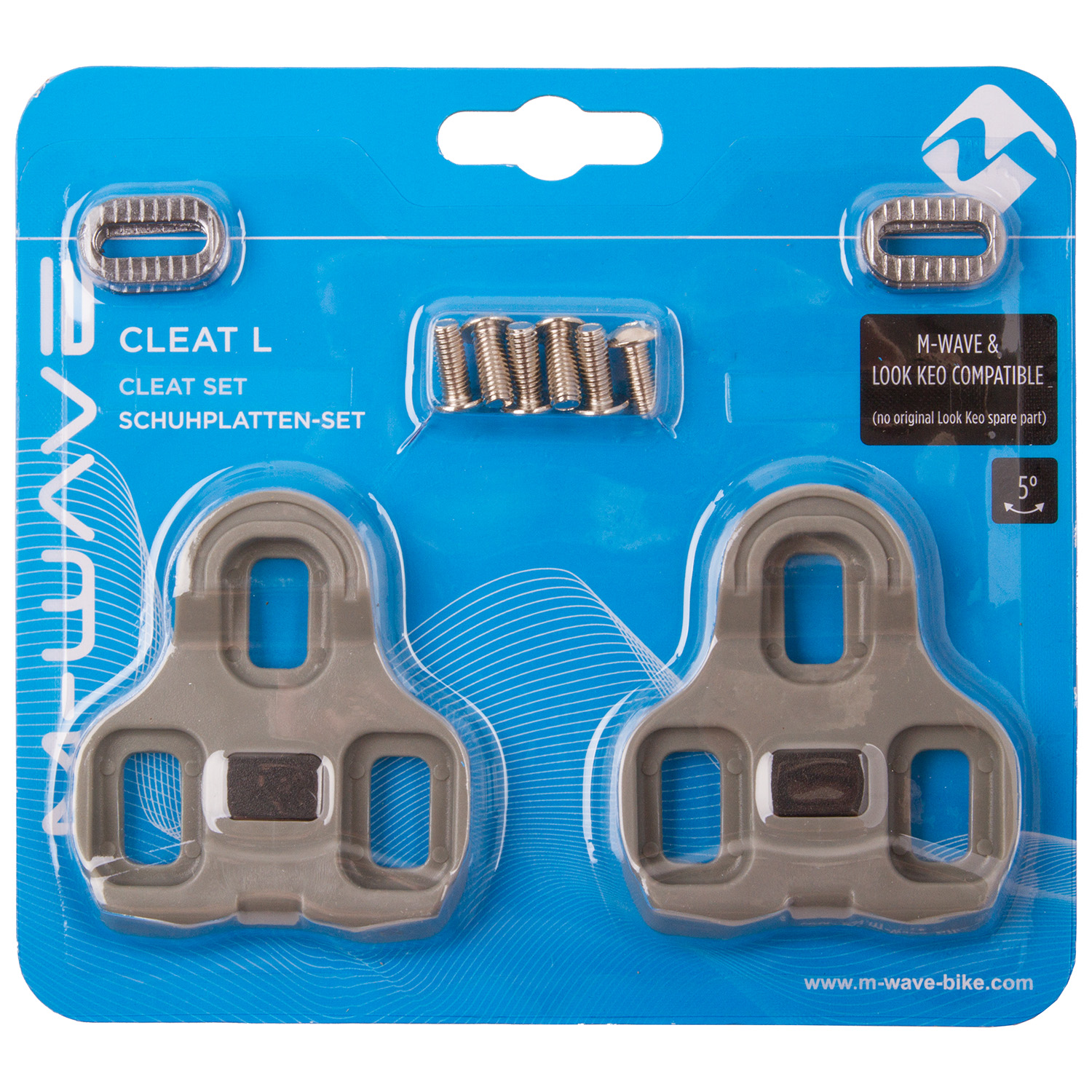 M-Wave Pedalplatten grau 5° kompatibel mit Look-Keo