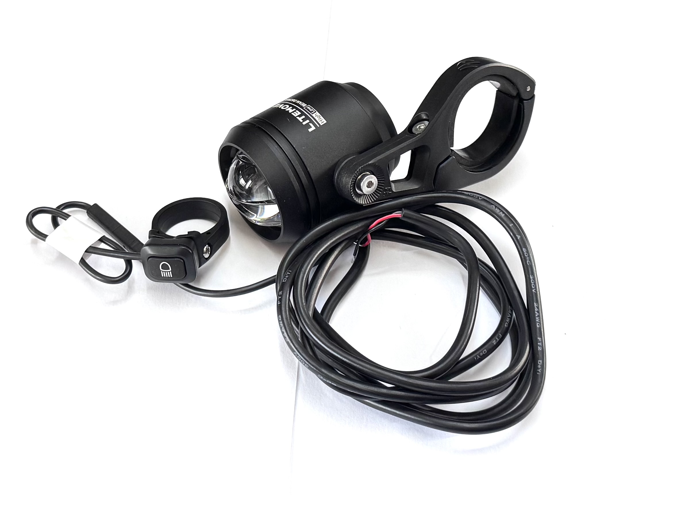 Litemove AE-130 Scheinwerfer sidemount E-Bike 130 Lux inkl. Fernlichtschalter