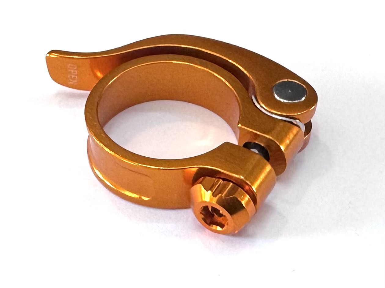 CNC Sattelklemme Schnellspanner orange 34,9mm
