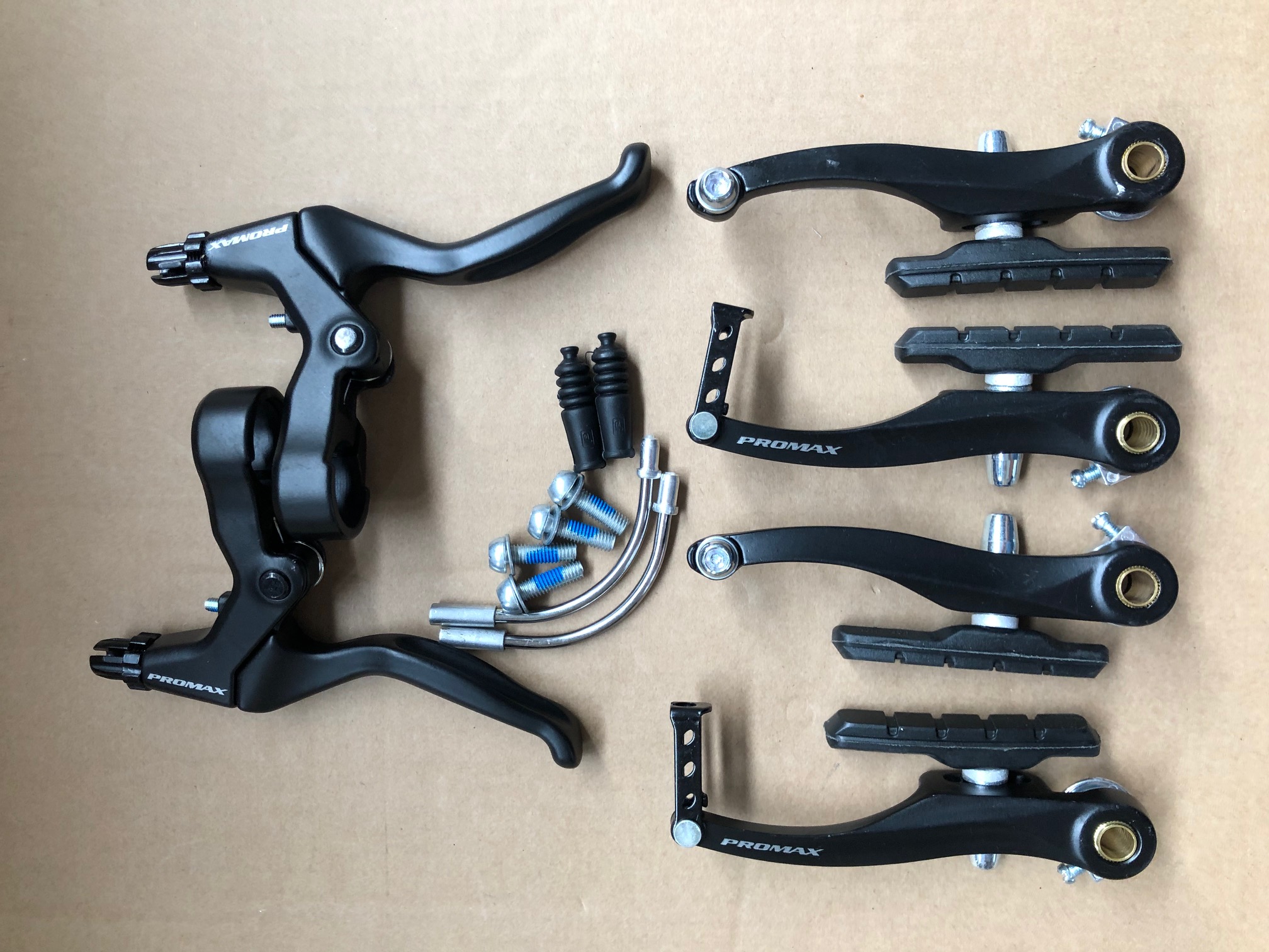 Promax V-Brake komplett Set schwarz (Hebel und Bremsen) | CNC - Online Shop  - Christoph Nies Cycles