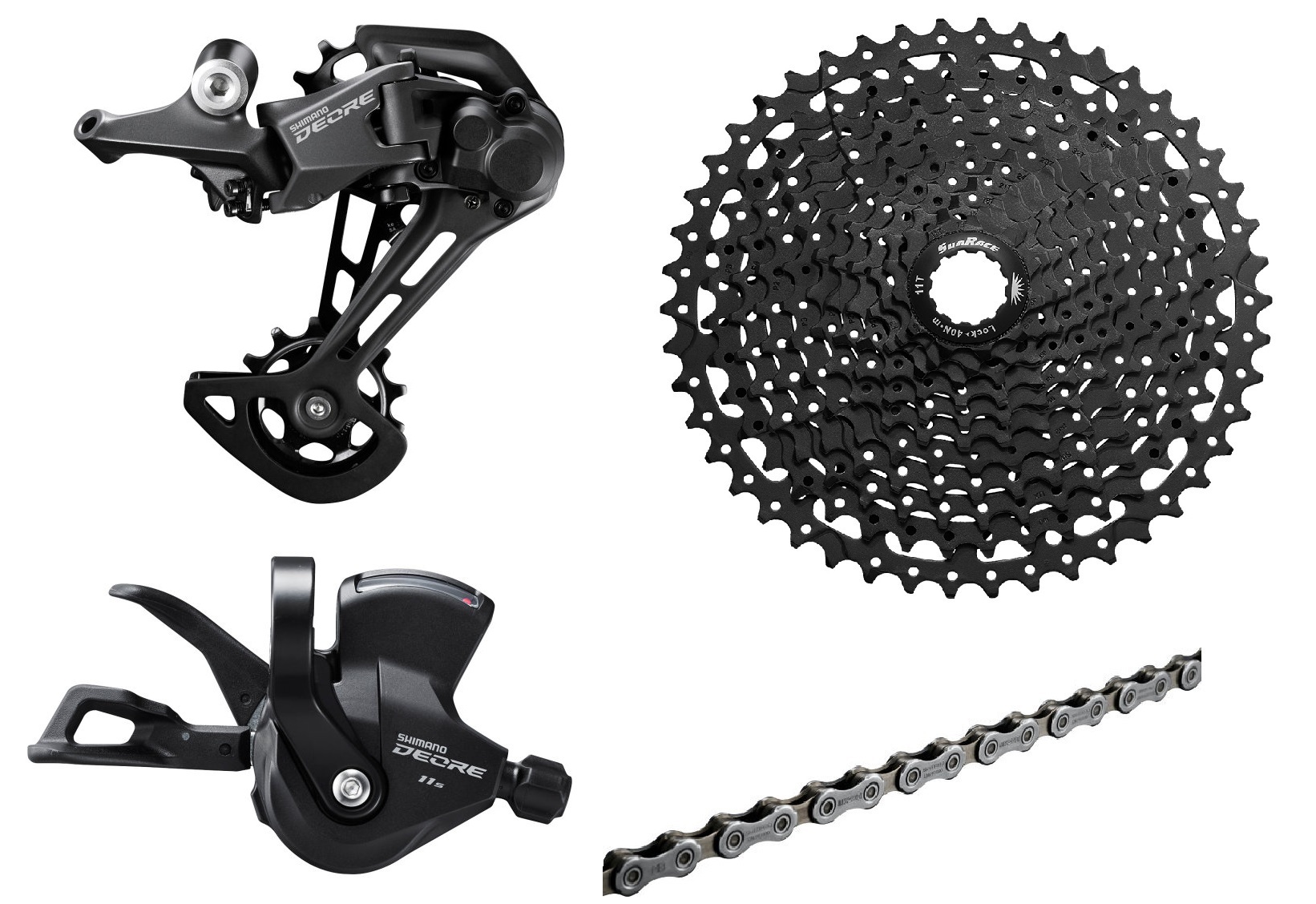 Shimano Deore-5100/FSA/CSMS7 black Schaltungsset 1x11-fach (11-51 Z.) mit Ganganzeige