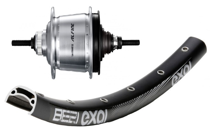 28" Hinterrad Shimano Alfine SG-S7001 8-Gang/Exal BE21 Disc silber/schwarz