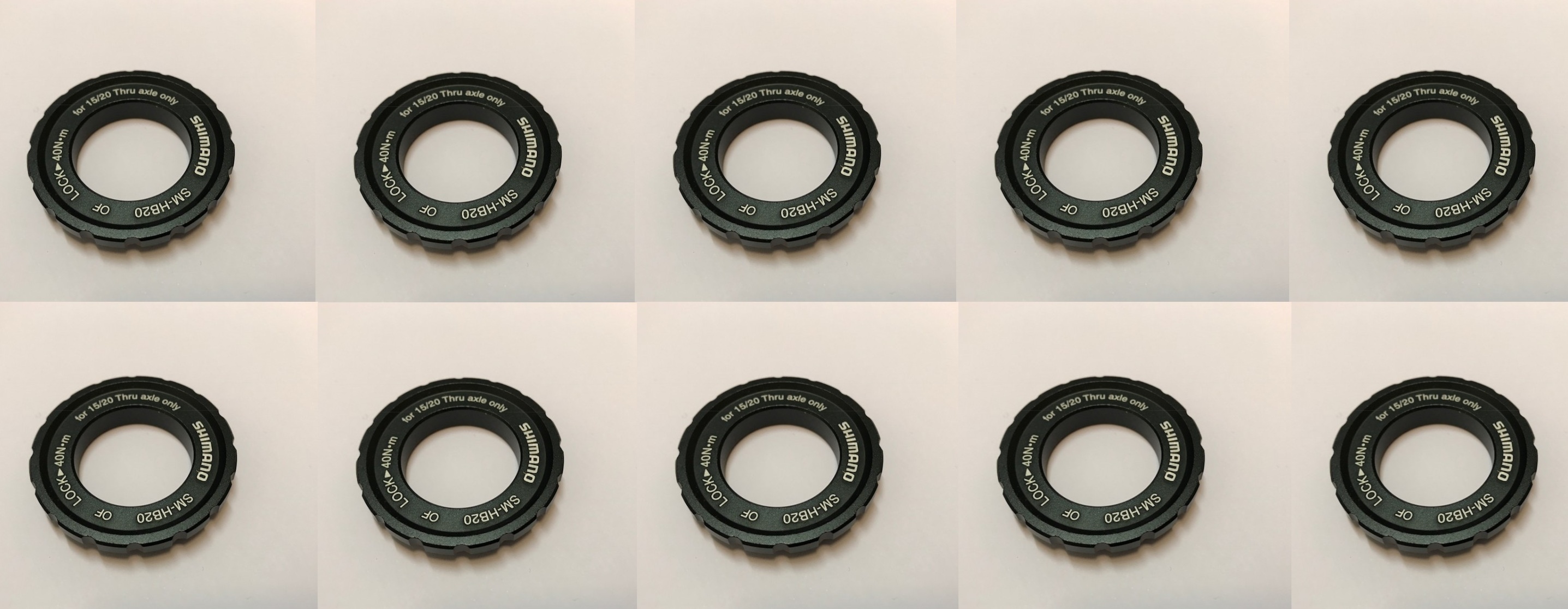 10er Set Shimano Centerlock Alu-Verschlußring SM-HB20 (Lockring)