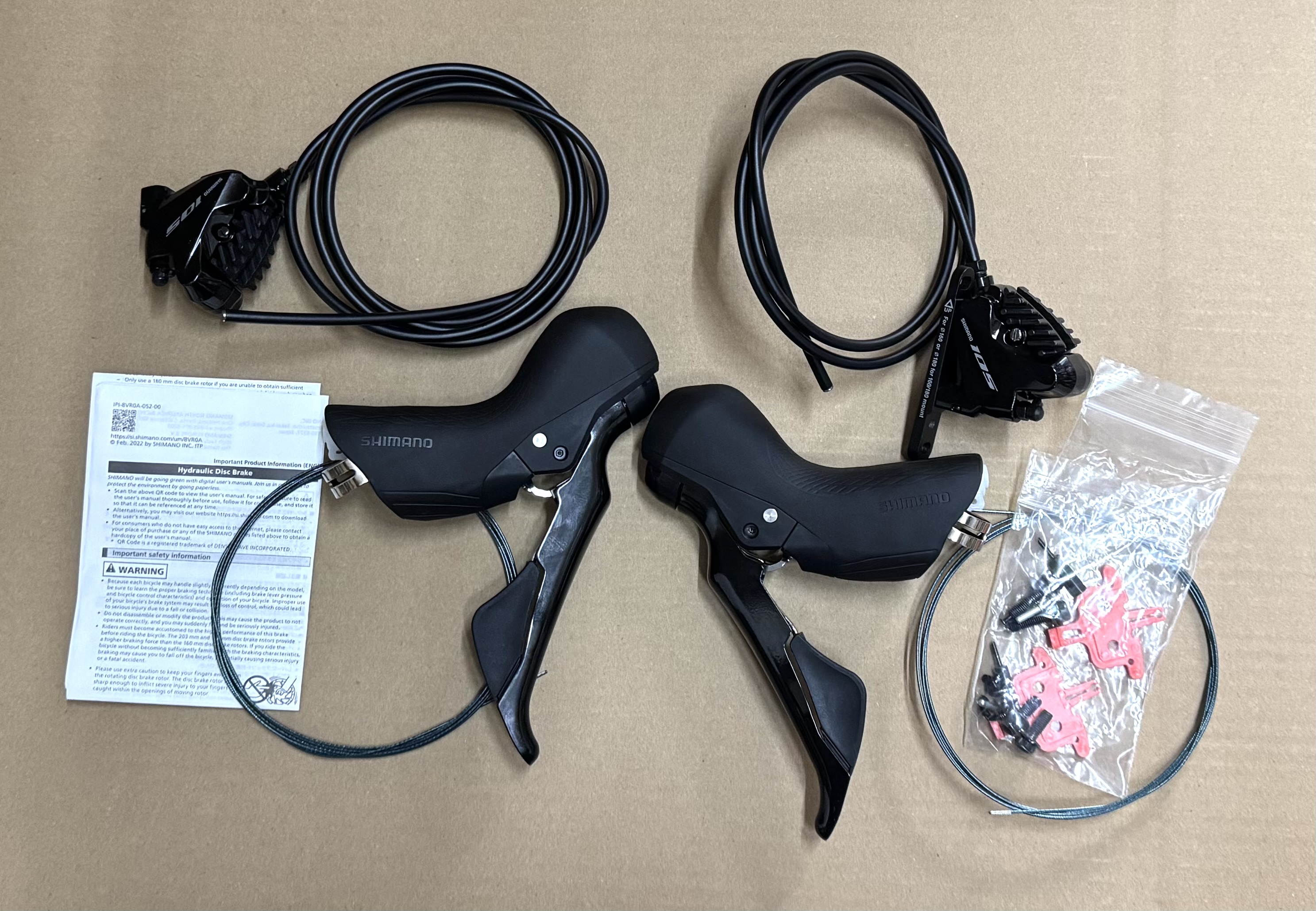 Shimano Disc-Brakeset 105 BL/ST-R7020/BR-R7070 2x11-fach 1000/1700 mm