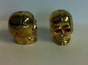 Totenkopf Ventilkappen gold (2 Stück)