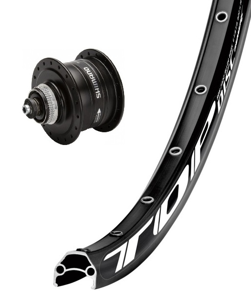 28" Vorderrad Shimano DH-3D37 Nabendynamo/Remerx Top Disc schwarz
